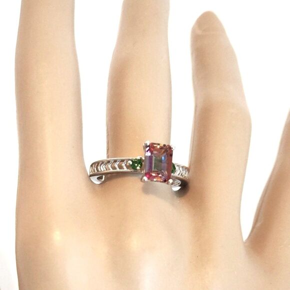 Twilight Topaz - Northern Lights Twilight Topaz Ring SIZE 9 - Picture 7 of 8